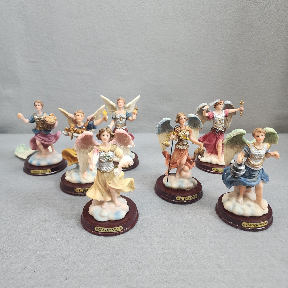 Alabastro Inc Archangel‎ Figurine Set 7 Piece Multicolor Religious Resin